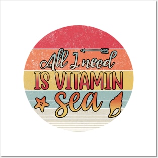 All I need is vitamin Sea // Sunset Design Posters and Art